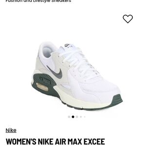 Nike Women's Air Max Excee White and Dark Green Sneakers Size 9